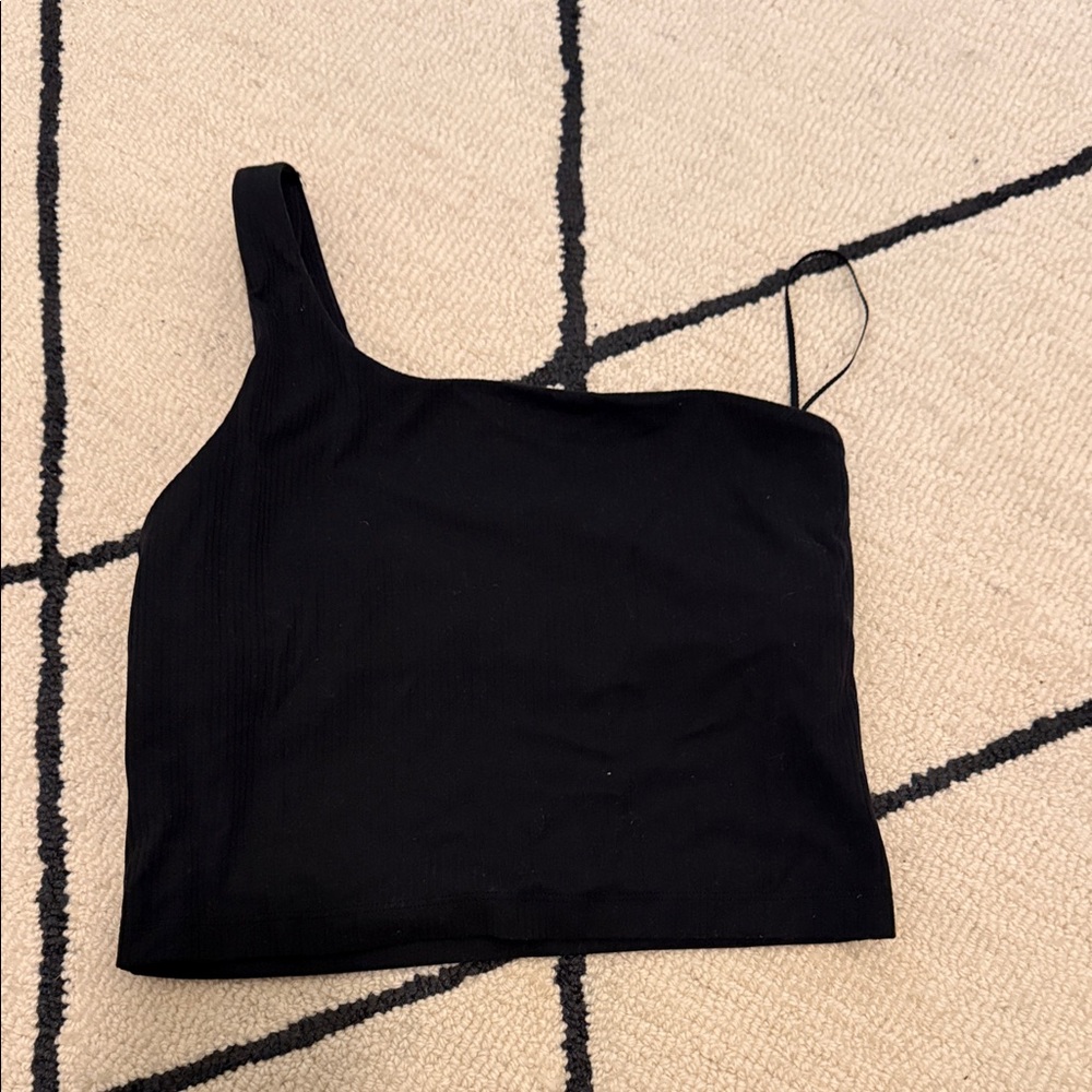 lululemon athletica Black One-Shoulder Crop Top